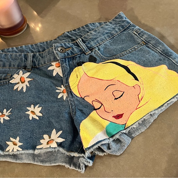 Disney Pants - Disney Alice in Wonderland Jean Cutoff Shorts